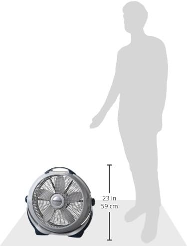 Lasko Wind Machine Fan, Air Circulator Fan with 3 Speeds, 20" Model 3300, Gray