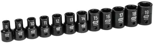 GEARWRENCH 12 Pc. 1/2" Drive 6 Pt. Standard Impact Socket Set, Metric - 84930N