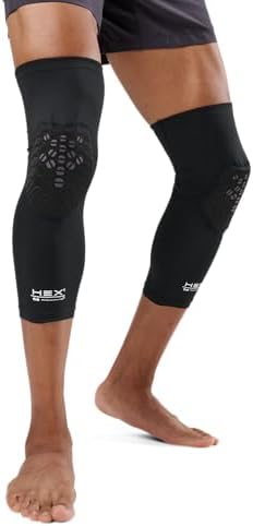 Knee Compression Sleeves: McDavid Hex Knee Pads Compression Leg Sleeve for Basketball, Volleyball, Weightlifting, and More - Pair of Sleeves