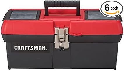 CRAFTSMAN Tool Box, Lockable, 16 in., Red/Black (CMST16901) (Pack of 6)