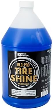 Socar Chemical Glo-Pro Tire Shine, 128 oz, 1 Gallon, High Gloss Tire Dressing, Professional Wet Tire Dressing, Water Repellant, Long Lasting