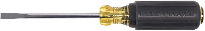 Klein Tools 605-4 1/4-Inch Cabinet Tip Screwdriver, Made in USA, Heavy Duty 4-Inch Round Shank