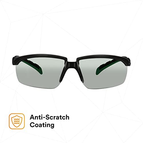 3M Safety Glasses, Solus 2000, IR Shade 1.7 Gray Lens, Black/Green Temples
