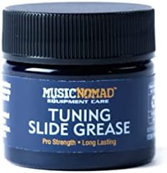 MusicNomad Tuning Slide Grease Lube for Trumpet, Trombone, French Horn, Tuba, Euphonium & Brass Instruments (MN705) & Pro Tec Trombone Mouthpiece Protector Brush by Protec, Model A261