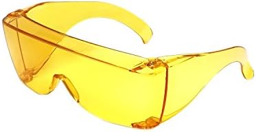 Calabria 3000 Fitover Safety Glasses with Uni-Lens – [Yellow] Wrap Around Eye Protection | Anti-Fog Scratch Resistant | Protective Eyewear