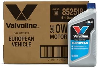 Valvoline European Vehicle Full Synthetic SAE 0W-40 Motor Oil 1 QT, Case of 6
