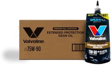 Valvoline FlexFill Extended Protection Full Synthetic 75W-90 Gear Oil 1 QT Pouch, Case of 4