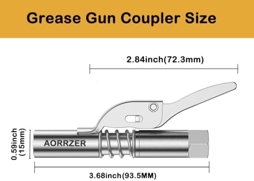Grease Gun Coupler, Strong Lock on Grease Couplers, 12000 PSI High Pressure Greases Gun Coupler, Compatible with All Grease Guns 1/8" NPT Grease Gun Fittings,Duty Quick Release Grease Couplers