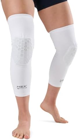 Knee Compression Sleeves: McDavid Hex Knee Pads Compression Leg Sleeve for Basketball, Volleyball, Weightlifting, and More - Pair of Sleeves