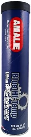 Amalie Blue Hi-Temp Grease #2 (160-68321-91) 14 Oz Tube, Pack of 10 | Made in USA