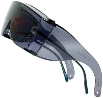 Calabria 3000 Fitover Safety Glasses with Uni-Lens – [Smoke] Wrap Around Eye Protection | Anti-Fog Scratch Resistant | Protective Eyewear