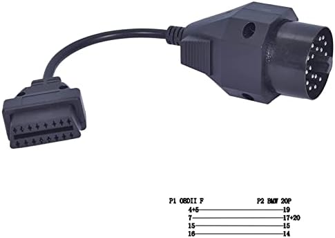 ANCEL Obd2 Female to 20 Pin Extension Convert Adapter OBD1 to OBD II Cable for 20 Pin E31 E32 E34 E36 E39 E38 E53 X 5 Z3