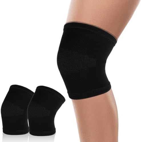 Kids Knee Brace Sleeve, 1 Pair Youth Knee Compression Sleeve Breathable Children Knees Support Pad Elastic Soft Knees Protectors for Boys Girls Basketball Volleyball Football Running(Medium)