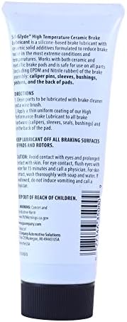 AGS Company Automotive Solutions Cerami-Glyde Silicone Brake Lubricant, Tube, 4 oz, High Temperature Resilence, Safe for All Brake Assembly Parts, Advanced Formula for Noise Reduction