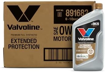 Valvoline Extended Protection Full Synthetic Motor Oil SAE 0W-20 1 QT, Case of 6