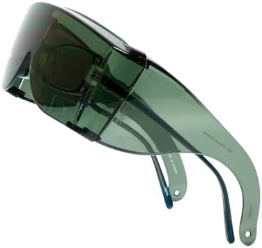 Calabria 3000 Fitover Safety Glasses with Uni-Lens – [Green] Wrap Around Eye Protection | Anti-Fog Scratch Resistant | Protective Eyewear