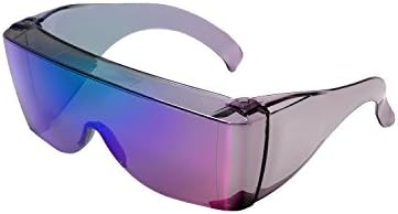 Calabria 3000 Fitover Safety Glasses with Uni-Lens – [Green Mirror] Wrap Around Eye Protection | Anti-Fog Scratch Resistant | Protective Eyewear