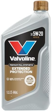 Valvoline Extended Protection Full Synthetic Motor Oil SAE 5W-20 1 QT, Case of 6