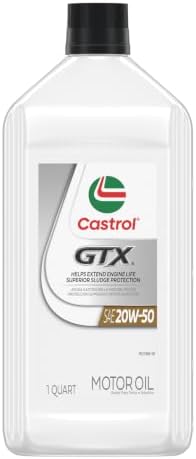 Castrol GTX 20W-50 Conventional Motor Oil, 1 Quart, Pack of 6
