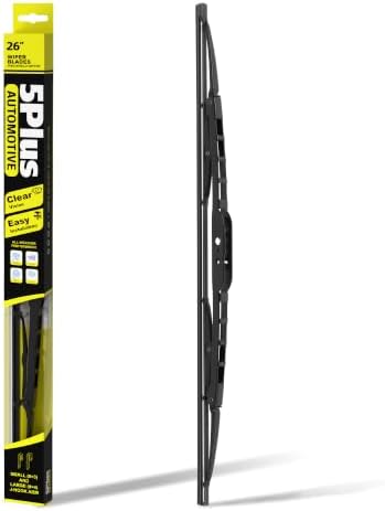 5 PLUS® 26" Silicone Wiper Blades(Pack of 1) - Premium Fit J-Hook Arm