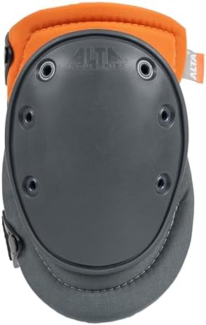 ALTA 50453.50 AltaFLEX Gel Knee Protector Pad, Gray/Orange Cordura Nylon Fabric, AltaLOK Fastening, Flexible Cap, Long, Gray