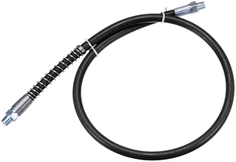 HARFINGTON Grease Gun Hose 31.5" 10000 PSI Spring Flex High Pressure Quick Release Grease Replacement with Coupler 1/8" NPT Threads for Grease Gun, Black