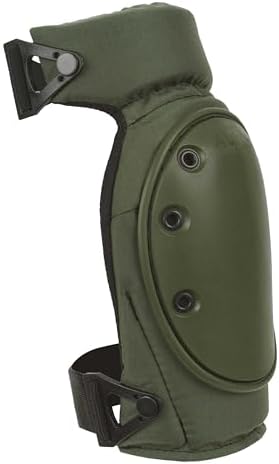 ALTA 52943.09 AltaCONTOUR LC Gel Insert Knee Protector Pad, Olive Green Cordura Nylon Fabric, AltaLOK Fastening, Flexible Cap, Long, Olive Green