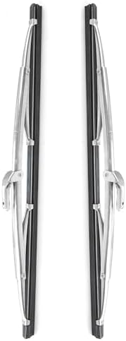 15" Classic Stainless Wiper Blades for Classic Cars/Boat Marine, Set of 2
