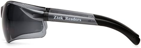 Pyramex S2520R25 Ztek Safety Glasses 2.5 Bifocal Reader Gray Lens Gray Frame ANSI Z87+