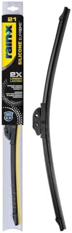RainX Silicone Supreme Windshield Wiper Blade 21" - Heavy Duty Silicone Squeegee, Extreme Weather Resistance & All-Season Performance, Streak-Free Beam Technology, Quick Install (Pack of 1)