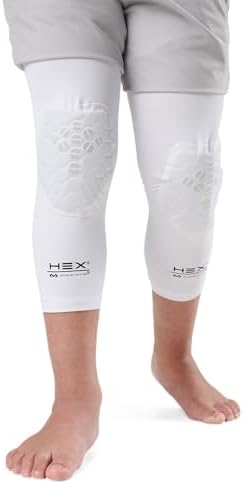 Knee Compression Sleeves: McDavid Hex Knee Pads Compression Leg Sleeve for Basketball, Volleyball, Weightlifting, and More - Pair of Sleeves