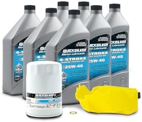 Quicksilver 4-Stroke Oil Change Kit – for Mercury Outboard Engines – 15, 20, 25, 30, 40, 50, 60, 75, 90, 115, 150, 175, 200, 225, 250, 300, 350, 400 HP