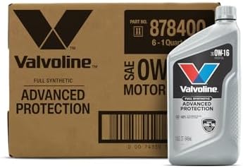 Valvoline Advanced Full Synthetic SAE 0W-16 Motor Oil 1 QT, Case of 6
