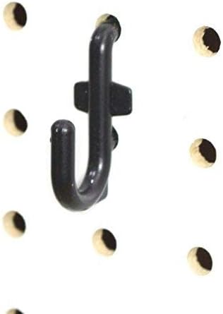 JSP Manufacturing Peg Board Plastic J Hook Style Hooks | Garage Tool Storage Craft Hooks Pegboard Asscessories (200, Black)