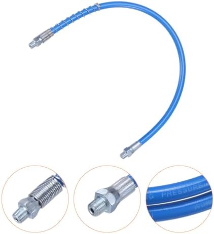 HARFINGTON Grease Gun Hose 20" 10000 PSI Spring Flex High Pressure Quick Release Grease Replacement with Coupler 1/8" NPT Threads for Grease Gun, Blue