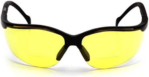 Pyramex Venture II Bifocal Readers Safety Glasses Protective Eyewear, 2.5 Diopters, Amber