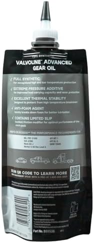 Valvoline FlexFill Advanced Full Synthetic 75W-90 Gear Oil 1 Quart Pouch