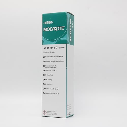 Molykote 55 O-Ring Grease 100g Lubricant Sealing for Rubber O-Ring Seal Valve Metal Pneumatic System Aircraft Automotive Heat Stable Oxidation Resistant Off White General Industrial Application