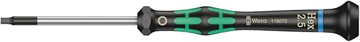 WERA 05118070001 2054 Screwdriver for Hexagon Socket Screws for Electronic Applications, 2.5 x 60 mm