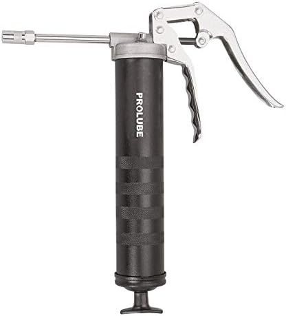 PROLUBE Standard Duty Pistol Grip Grease Gun | 14-Ounce Capacity | 5,000 PSI | 4-inch Steel Extension & Coupler (43002)