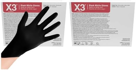 X3 Nitrile Disposable Gloves Latex Free 3 mil Black for Cooking Food Prep