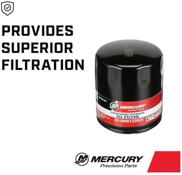 Mercury 8M0123025 Replacement Oil Filter for Select Mercury V6 and V8 FourStroke Outboards