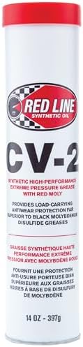 Red Line 80402 High Performance CV-2 Synthetic Grease Cartridge with Red Moly - 14 Ounce Tube