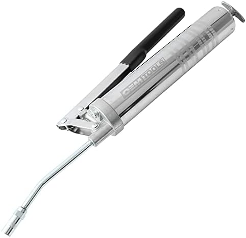 OEMTOOLS 87202 Heavy Duty Dual Pressure Lever Action Grease Gun, 6" Grease Coupler, Grease Gun Kit, Manual Grease Guns, Heavy Duty Cordless Grease Gun