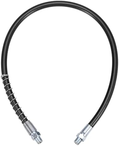 HARFINGTON Grease Gun Hose 23.6" 10000 PSI Spring Flex High Pressure Quick Release Grease Replacement with Coupler 1/8" NPT Threads for Grease Gun, Black