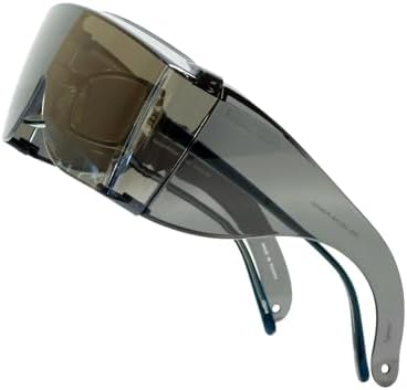 Calabria 3000 Fitover Safety Glasses with Uni-Lens – [Silver Mirror] Wrap Around Eye Protection | Anti-Fog Scratch Resistant | Protective Eyewear