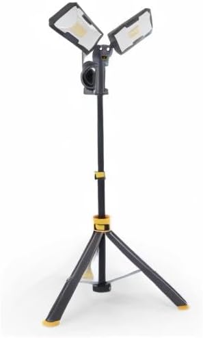 【Upgraded】LUTEC 6290Max 15000 Lumen 138W Dimmable LED Work Light with Telescoping Tripod, Adjustable Color Temperature Dual-Head Work Light with Stand and 8 Ft 3-Prong Power Cord