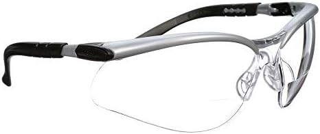 3M Safety Glasses, BX Readers, +1.5, Anti-Fog Clear Lens, Silver Frame