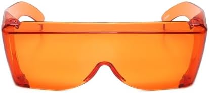 Calabria 3000 Fitover Safety Glasses with Uni-Lens – [Dark Orange Red] Wrap Around Eye Protection | Anti-Fog Scratch Resistant | Protective Eyewear