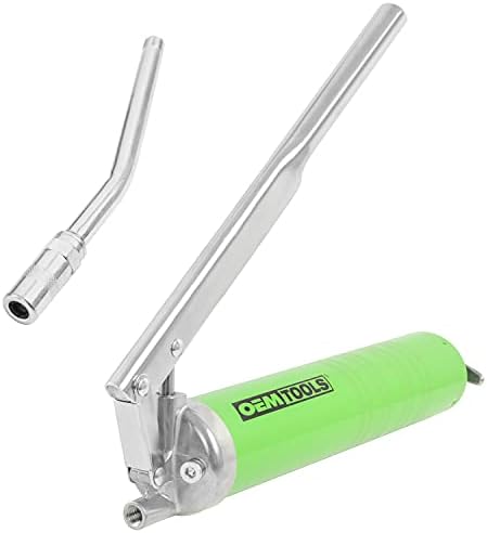 OEMTOOLS 87201 Lever Action Grease Gun, Manual Grease Gun, Auto Grease Gun, High Pressure Grease Gun, Grease Gun Coupler, 6 Inch Grease Gun Syringe